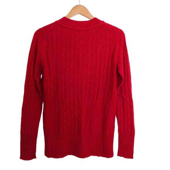 Bundle of 2 LOFT  Wool Angora Blend Cable Knit Sweater V Neck True Size M - Picture 3 of 7